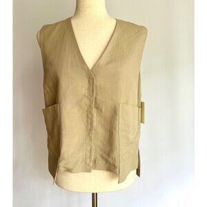 Women's Lotus Eaters Linen Vest with Snaps, New with Tags NWT Size S Small